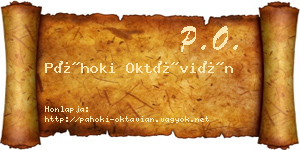 Páhoki Oktávián névjegykártya